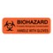 Nevs Biohazard Probably Biologically Contaminated Handle With Gloves1" x 3" LW-0013 - alternate 1
